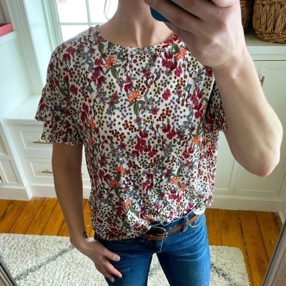 Loft linen floral tee shirt.